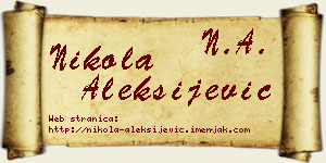 Nikola Aleksijević vizit kartica